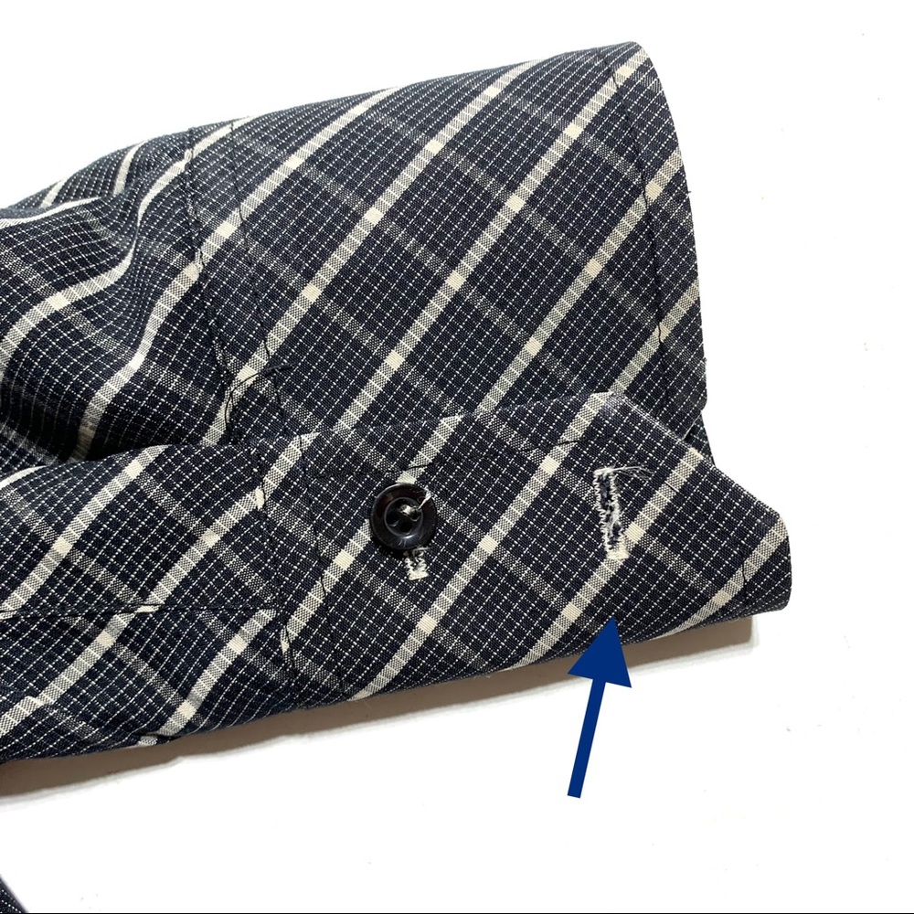 Point Zero Black Button Down Shirt Fitted Size Me… - image 7